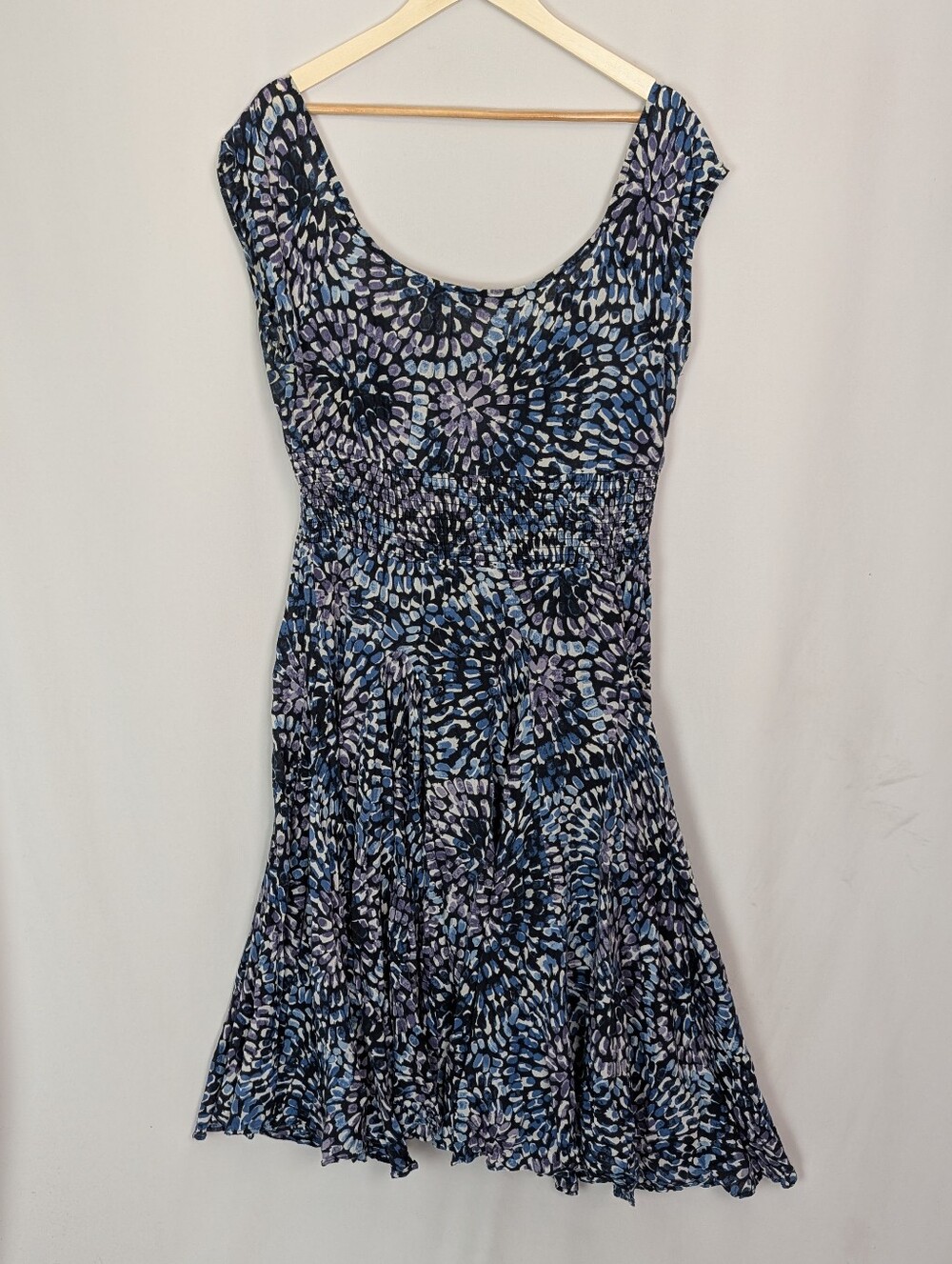 Grace Elements Blue Print Cotton Midi Dress - Picture 2 of 9